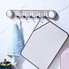 5 Hooks Rotating Suction Cup Hooks Punch-Free Strong Load-Bearing Bathroom Towel Rack Wall Mounted Corrugated Row Hook
