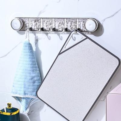 5 Hooks Rotating Suction Cup Hooks Punch-Free Strong Load-Bearing Bathroom Towel Rack Wall Mounted Corrugated Row Hook