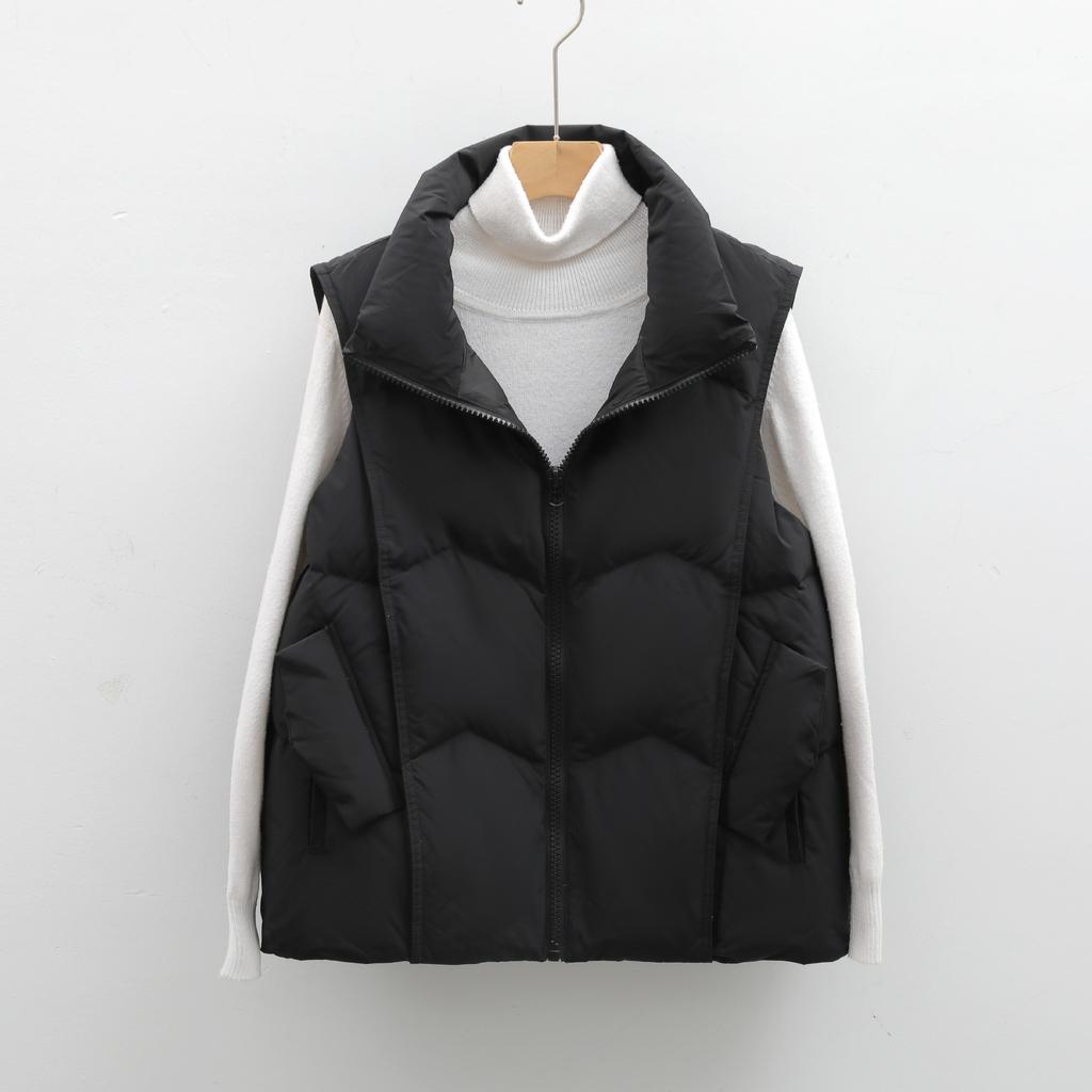 Women's Velvet Vest Women's Vest Solid Color Simple Wavy Pattern Down Jacket Loose Short Trend
