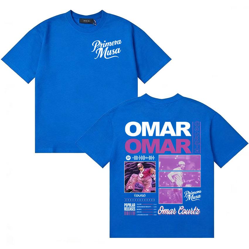 2026 Rapper Omar Courtz Primera Musa Gothic Unisexs Womens Double Sided T Shirts Oversized Cotton Vintage Pop Short Sleeve Tshirt