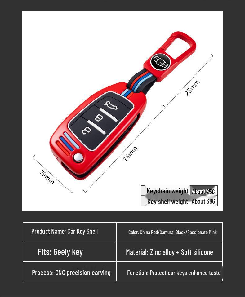 Premium Key Shell for Geely 17-21 Vision, X1, X3, King Kong, Panda Models