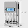 Type C Powereds 4 Slot AA 3A Battery Charger Fast Charging Slots with LCD Display for 1.2V NiMH NiCD AA 3A Batteries