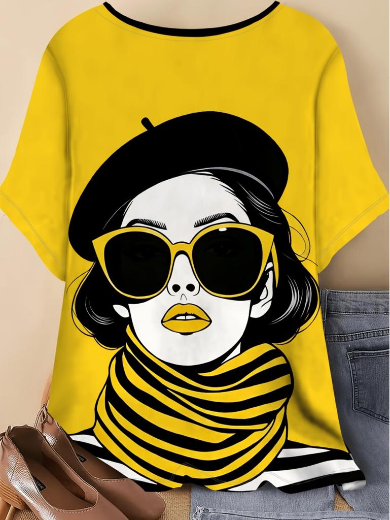 Fashion Modern Girls T-Shirt 3D Print Women's Short Sleeve Tops Y2k Clothing O-Neck Tees Casual T-Shirts Elegant Women Clothes