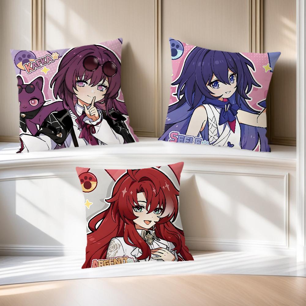 Anime Game Honkai Star Rail Chibi Cute Comfortable Soft Pillow Case For Sofa Living Room Home Office Decor Protective Cover
