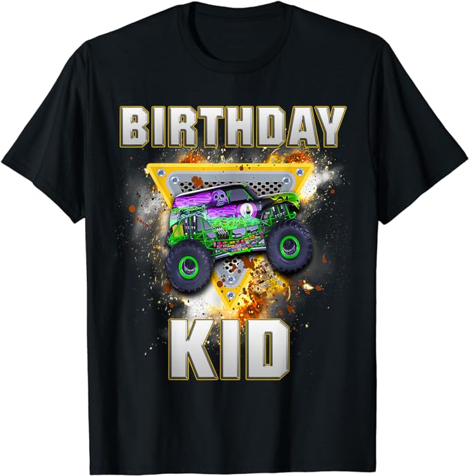 Monster Truck Birthday Boy Monster Truck Are My Jam Lovers T-Shirt Humor Funny Kids Tee Tops Sons Nephew Bithday Novelty Gifts