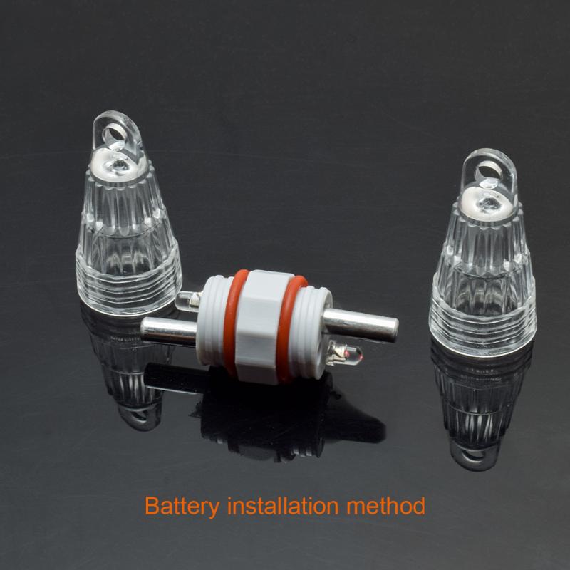 1Pc Led Fishing Light With 2 Battery Waterproof Dual Head Flashing Underwater Fish Suction Device Outdoor Fishing Accessories