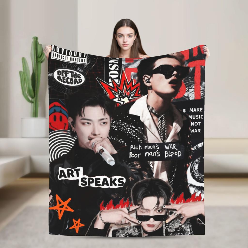 Weiche Decken Dekorative Mingi Ateez Coole Überwurfdecke Flanell Bettdecke Für Sofa Bett Decke Mit Aufdruck Sofa Bettbezug