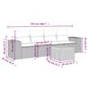 5-teiliges Gartensofa-Set mit Kissen Schwarzes Poly-Rattan