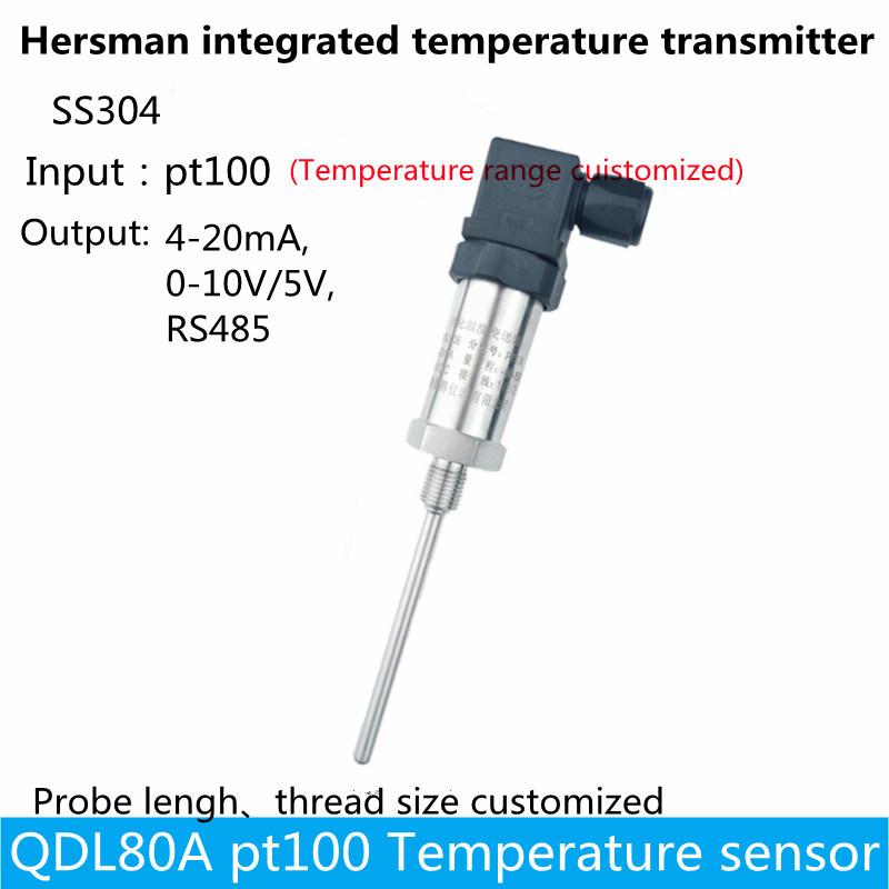 RTD PT100 Temperature sensor Transmitter 4-20mA 0-10V RS485 Temperature Transducer