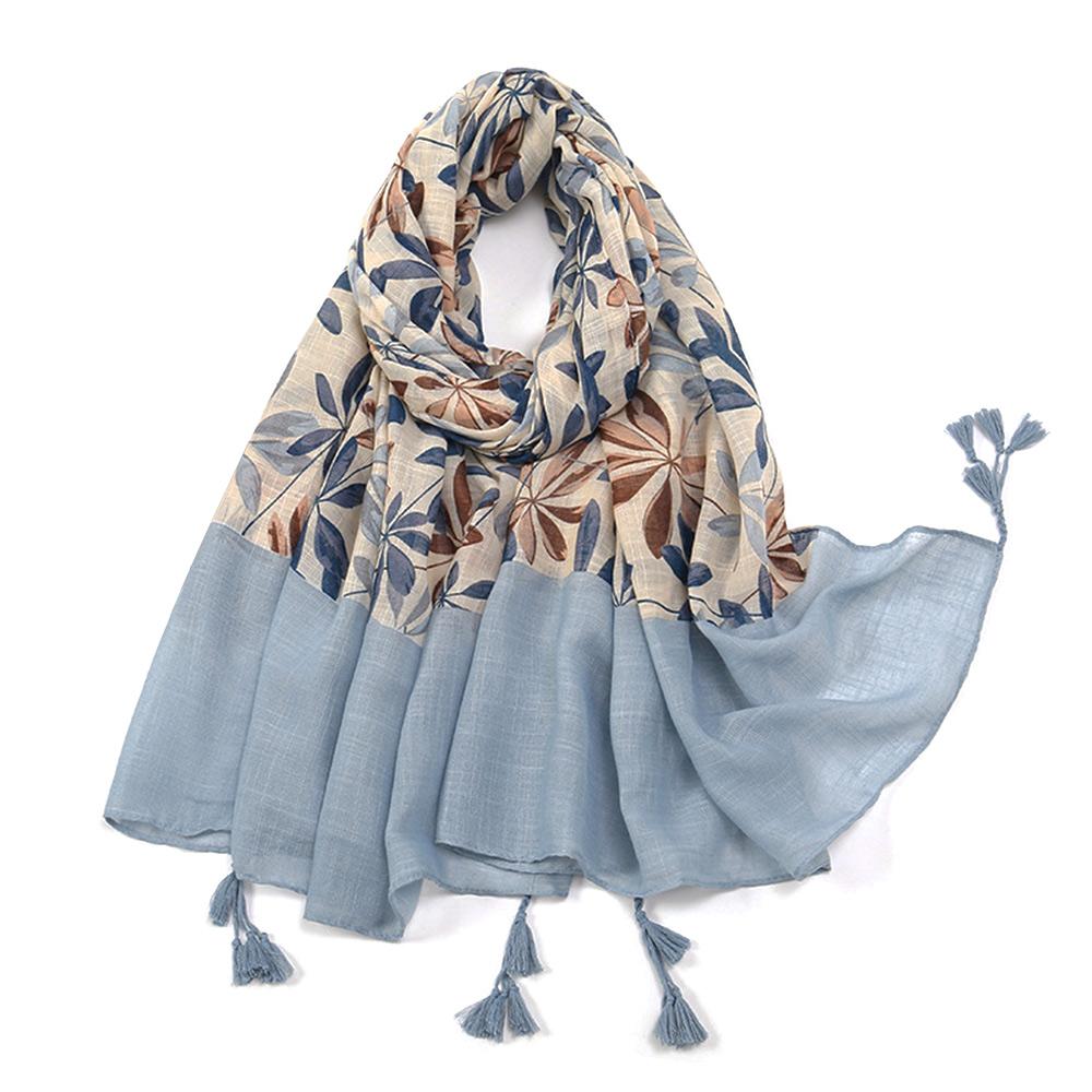 Breathable Tassel Shawl Big Size Ladies Flower Headscarf Fashion Hijab Scarf  For Woman Fashion