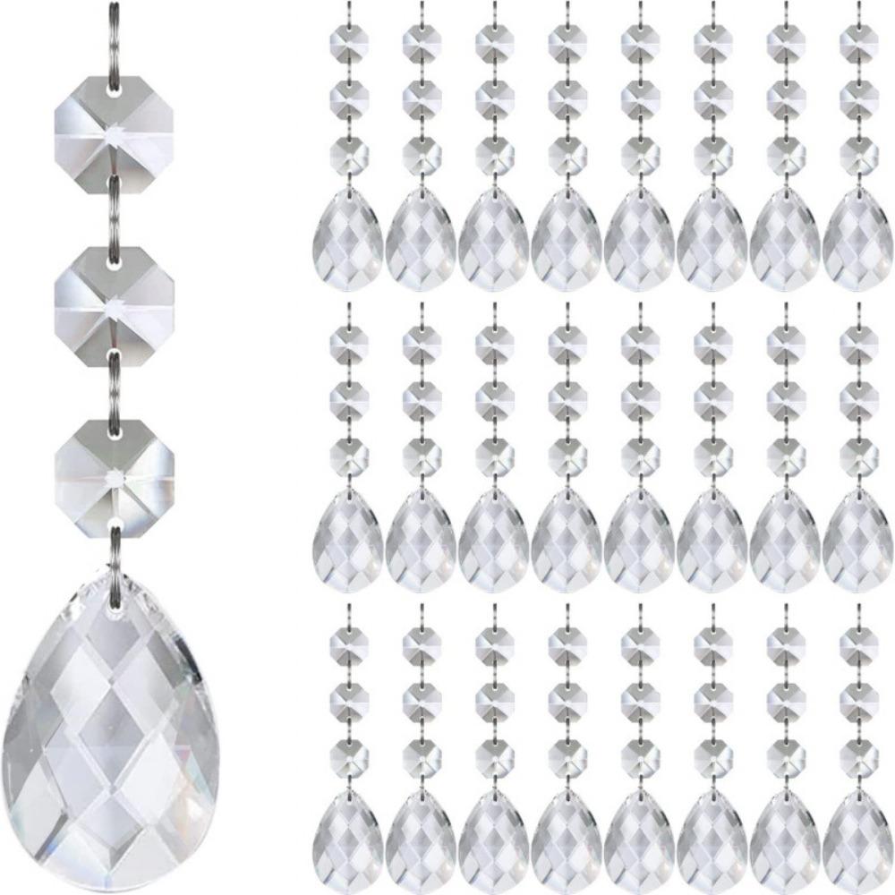 30Pcs Clear Acrylic Christmas Snowflake Ornaments Christmas Tree Charms  Christmas Tree Decor