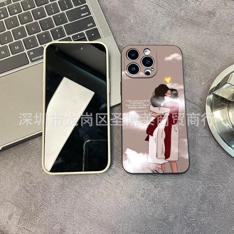 Hug couple for iPhone15 mobile phone case 14PROMAX all-inclusive 13 anti-drop 16/15 protective case 17