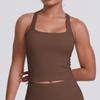 Solid Color I-shaped Brushed Beautiful Back Vest Women's Tight-fitting Quick-drying Sports Running Fitness Top Yoga Clothes