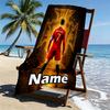 Custom Name Personalized Cristiano Ronaldo Print Beach Towel, for Trip Camping Beach Party Home Decor, Birthday Gift for Family & Friends