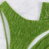 Women Sexy Solid Green Three Piece Split Bikini Swimsuit For Vacation Spa