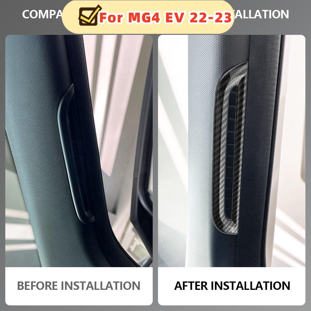 Stickers for MG4 EV 2026 2026 2026 LHD Car Front AC Outlet Cover Sticker Carbon Fiber Air Conditioning Trim Accessories