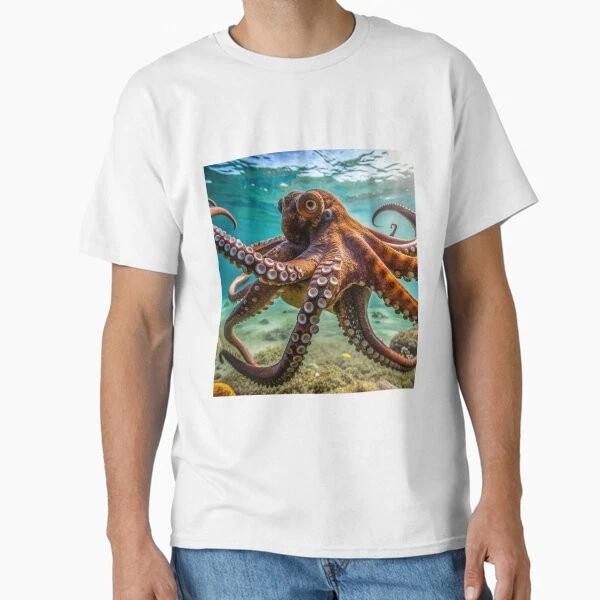 An Active Octopus Classic Tshirt Made In Usaaus Tshirt S2xl S