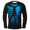 Fashionable Green Muscle T-shirt Men's Superhero Compression Shirt Top Men's Long-sleeved Fitness Suit Cosplay Party Costume