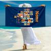 Custom Name Ultra-Soft Beach Towel with Sheriff Labrador Theme,Ideal for Pool - Camping, Diving - Perfect Travel Essential, Vibrant Beach Towel.