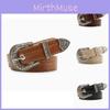 Womens Retro Alloy Belt Set With Embossed Buckle For Casual And Office Wear