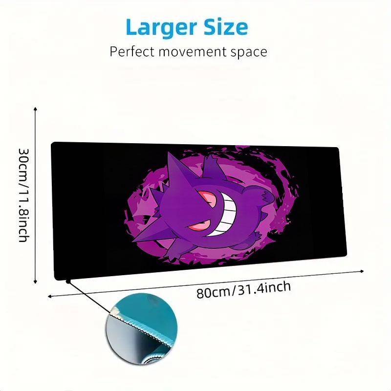Gengar Cartoon Mouse Pad, Large Gaming Desk Mat, Non-slip XXL Mousepad for Laptop & Tablet, Mini PC Playmat with Stitched Edges