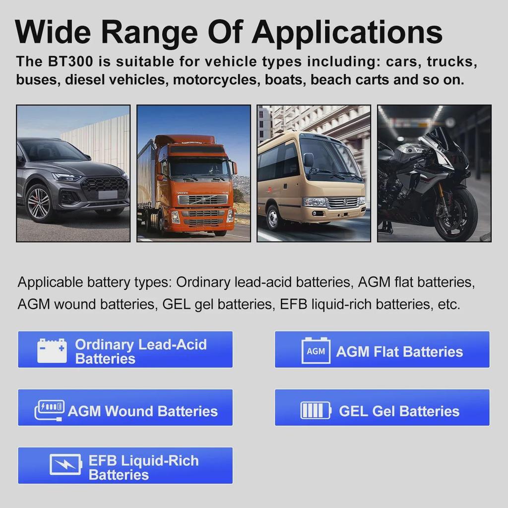 BT300 Bilbatteri- og Diagnosetester