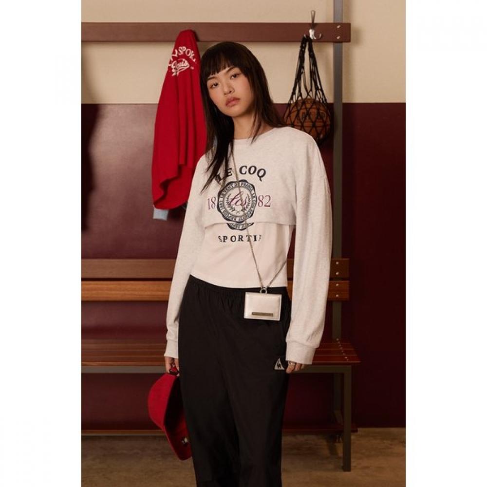 Le Coq Sportif Сетчатый Кроп-Топ Слойный Набор 40 Off Wmg WMG white melange/85 S