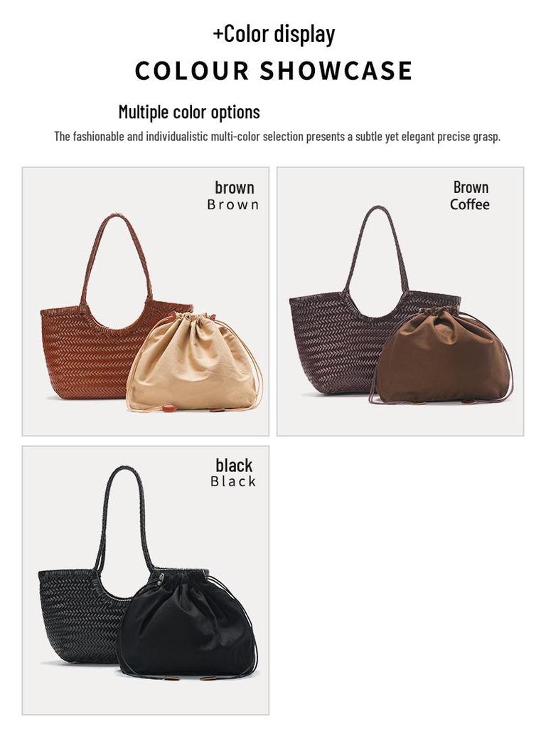 JOGUJOS Genuine Leather Retro Underarm Tote Bag for Women