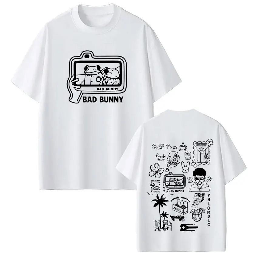 Fashion Hip Hop Short Sleeve Tshirt Rapper Bad Bunny T Shirt Debi Tirar Mas Fotos DTMF Tshirts Unisex Women Clothing Tops