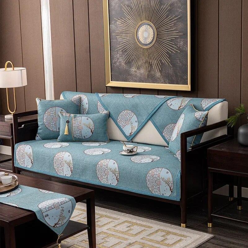 Chinese Jacquard Sofa Protector Cover For Living Room Stretch Sofa Cushion Mat Couch Covers Thicken Chair Sofa Towel Home Decor