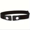 1pc Press Buckle Style Lazy Belt Women'S Versatile Jeans Belt Invisible No-Trace Elastic Stretch Belt Adjustable Length