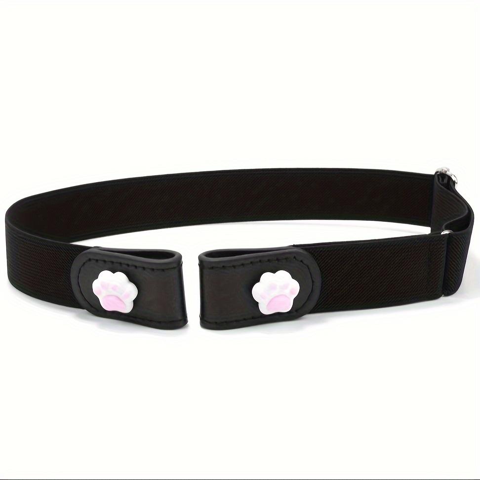 1pc Press Buckle Style Lazy Belt Women'S Versatile Jeans Belt Invisible No-Trace Elastic Stretch Belt Adjustable Length