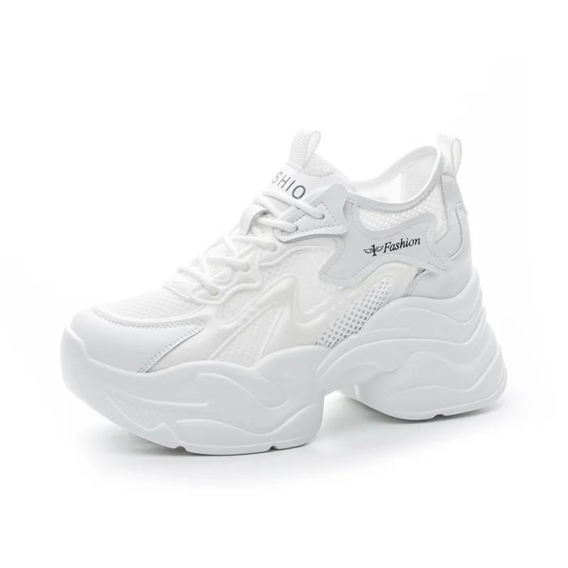 

Обувь, увеличивающая рост, женские кроссовки, дышащая, новая, внутренняя, увеличивающая рост, повседневная обувь, танкетка, платформа, сетчатая обувь для женщин 40