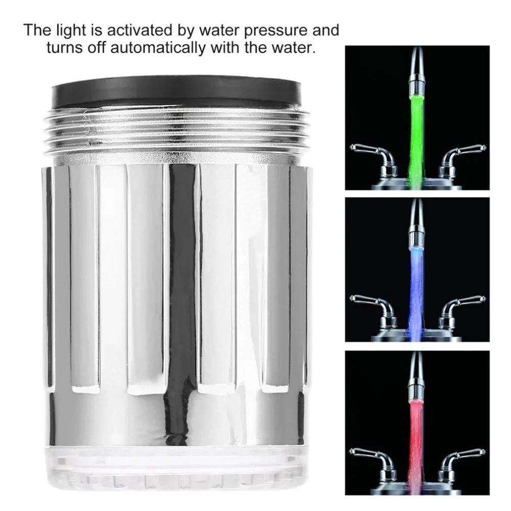 Color Changing Temperature Control Faucet 1/3/7 Colors Temperature Sensor Shower Tap  Household