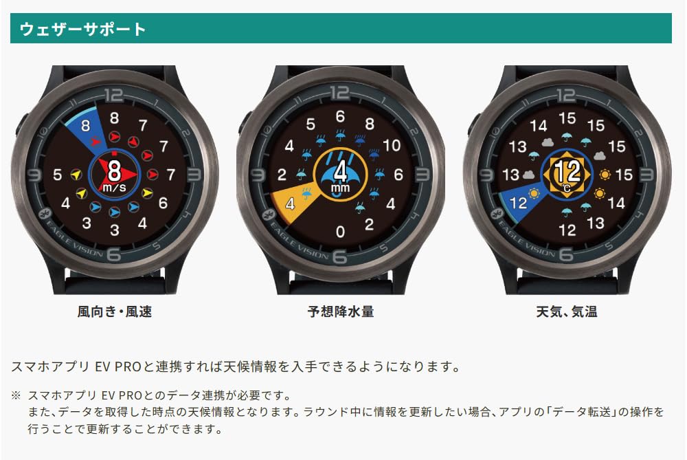 Asahi Golf GPS Golfnavigation EAGLE VISION ACE PRO BK Uhrentyp Schwarz EV-337