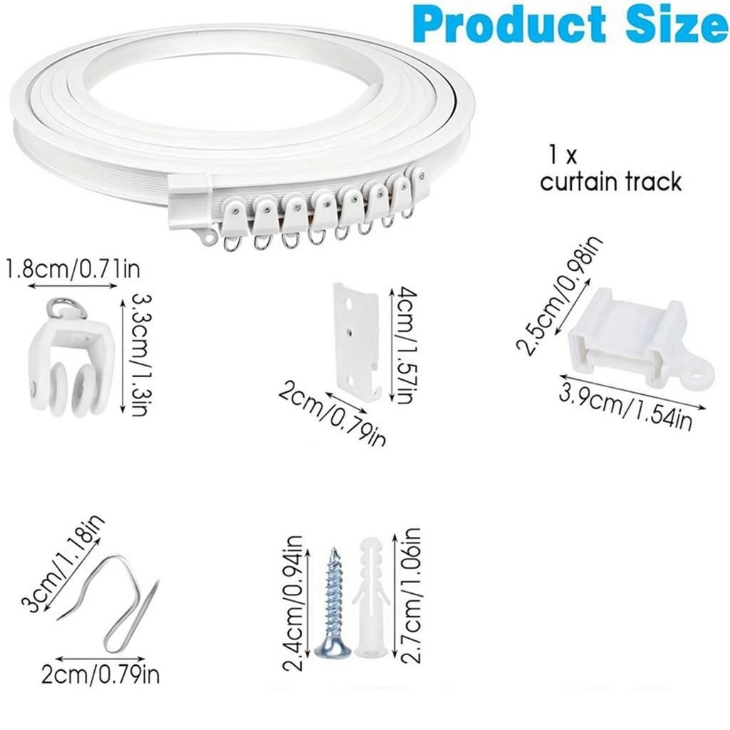 Bendable Track Hook Set Accessories Quiet Glides Curtain for Kitchen