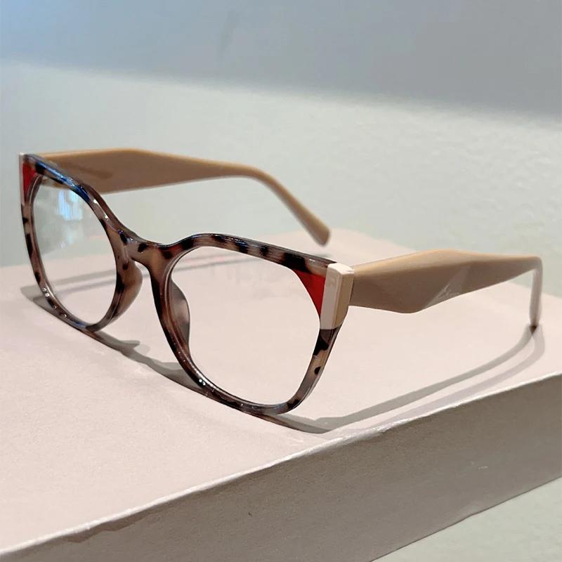 

KAMMPT Большие очки кошачий глаз для женщин, новая мода, пэчворк, оправа для оптических очков, шикарный фирменный дизайн, блокирующий синий свет, очки as picture shows