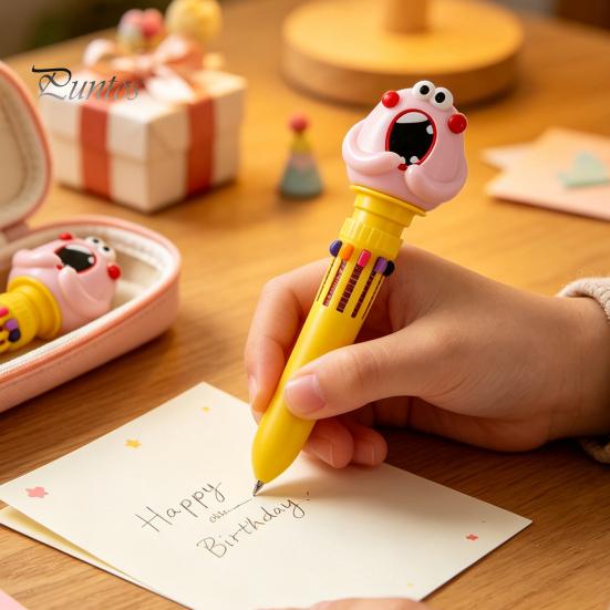 Gift Pens for Girls And Boys 10 in 1 Cartoon Ballpoint Pen, Multicolor Press Retractable Pens, Back to School Supplies Kids Smooth Writing Stationery