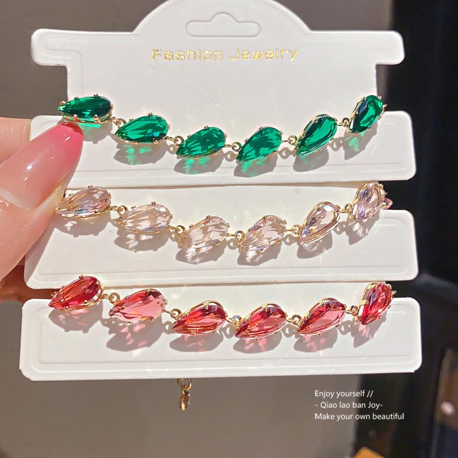 Elegant Zircon Water Drop Jewelry Bracelet For Womens Fashion Accessories
