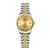 Women's Wristwatch Japanese Quartz Analog Waterproof Gold Dial Diamonds Stainless Steel Business Stylish Simple Gift