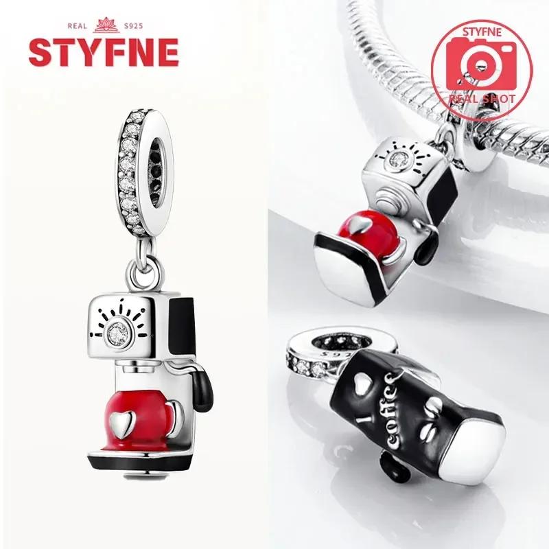 Coppermoe Paw Coffee Cup Beads Pendant Fit Charmscopper Original Bracelet For Women Fine Jewelry Diy Gifts