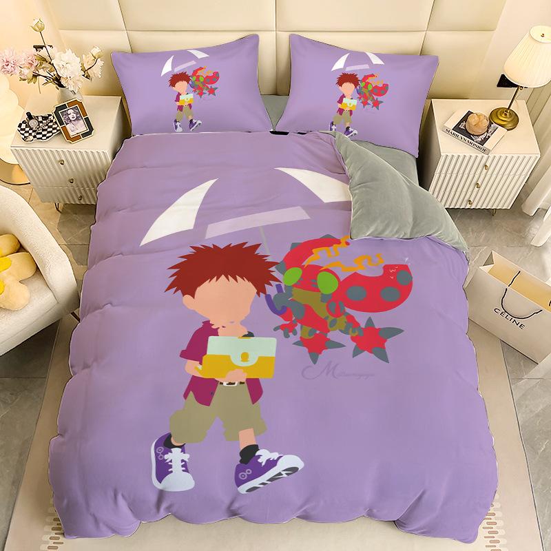 Gamer Digital-monsters Beding Set Digimon Soft with Soft Fabric Duvet Cover Plus Pilowcases Unfiled Single Double Bed Children Young Gift