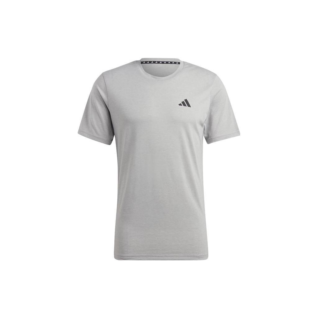 Adidas Train Essentials Feelready Training T-Shirt Solid Logo Round Neck Short Sleeve Men T-Shirts Gray IC7445
