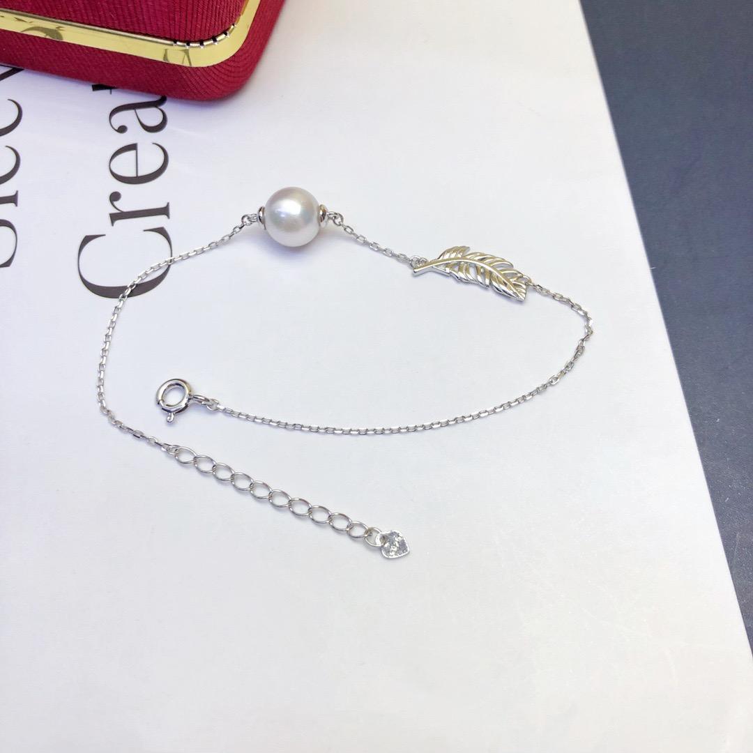 B5032 7-8mm 925 Sterling Silver Pearl Bracelet Setting | DIY Pearl Bangle Base Mounting Jewelry Finding, Pearl Not Included 925 SILVER