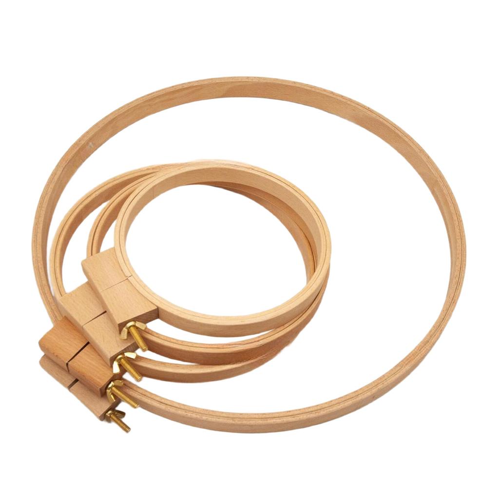 Round Wood Stitching Hoop Spring Clip Round Embroidery Hoop Stitching Embroidery Frame for Embroidery Sewing Stitching