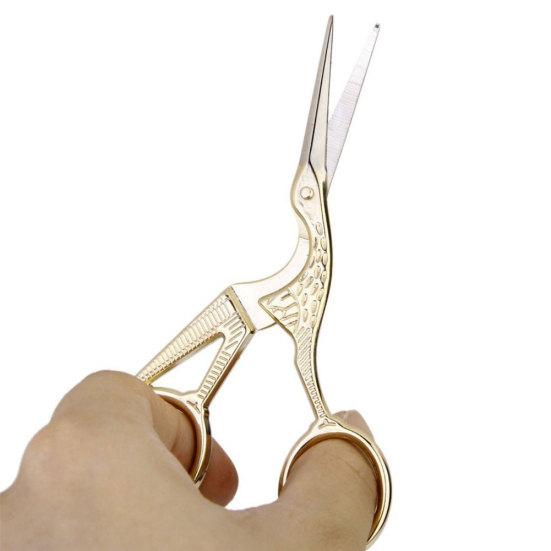 Stainless Steel Vintage Stork Crane Bird Scissors Sewing Nail Art Craft Tool