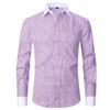 Autumn Men's French Shirt Business Dress Long Sleeve White Shirt Solid Color Twill Shirt