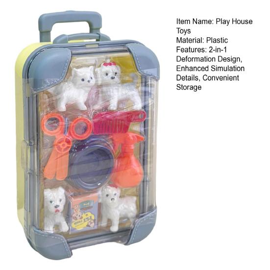 Dollhouse Mini Suitcase Trolley Luggage Handbag Model Candy Box Toy Stand Pretend Play Toy Suitcase Toys for Doll House Decor Pet Grooming Dressing