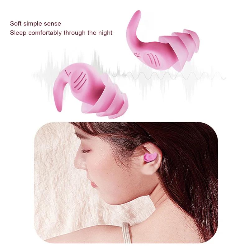 Durable And Safe Soft Silicone Sleeping Ear Plugs Sound Insulation Ear Protection Earplugs Anti-Noise Plugs For Travel Silicone Noise Reduction