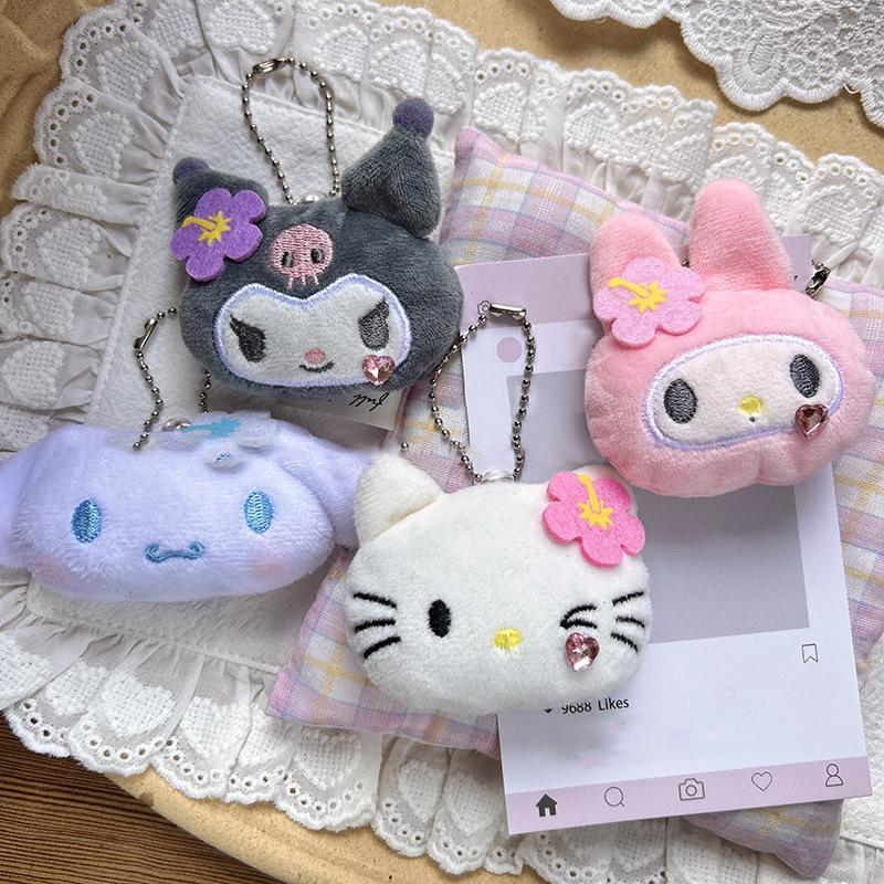 Sanrio Hello Kitty Jucărie de pluș Breloc Melody Cinnamoroll Kuromi Păpușă moale umplută Pandantiv Decor rucsac Cadou pentru copii